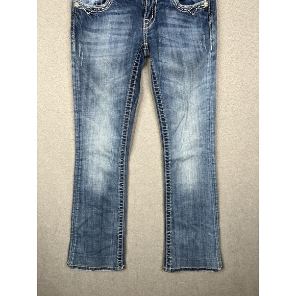 Miss Me Jeans Women's Size 25 Medium Blue Wash Bootcut Rhinestone Pocket - Picture 5 of 9